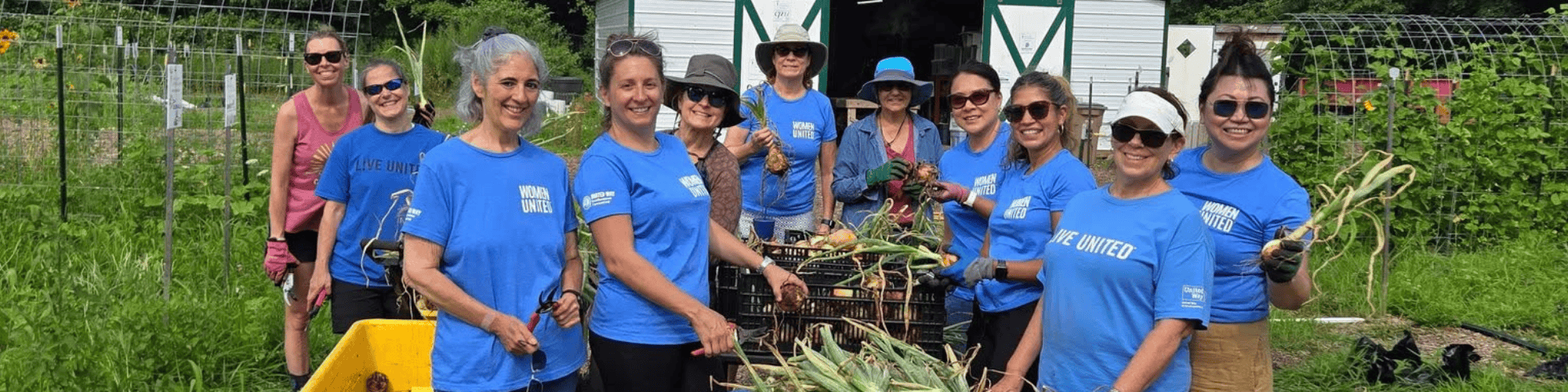 Women United members volunteering at the East Lyme Giving Garden